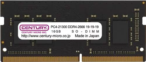 センチュリーマイクロ CB16GX2-SOD4U2666H ノート用 PC4-21300/DDR4-2666 32GB kit(16GBx2) 260pin SODIMM 1Rank 1.2v 日本製