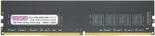 CENTURY MICRO センチュリーマイクロ CB32GX2-D4U2400 デスクトップ用 PC4-19200/DDR4-2400 288pin Unbuffered_Non-ECC_DIMM 2Rank 1.2v 64GB Kit（32GB×2枚） 日本製