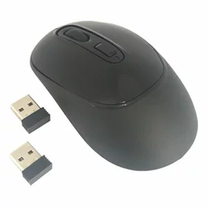 HI-DISC 【ポイント20倍】HIDISC PC2台に接続して簡単に切り替え 2レシーバー付 ワイヤレスマウス HDM-7146BK