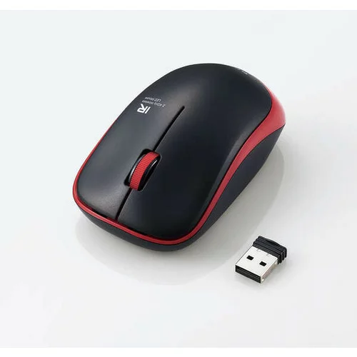 ELECOM エレコム エレコム ワイヤレスマウス ENELO M-IR07DRKRD 抗菌 電池寿命約2.5年 3ボタン レッド