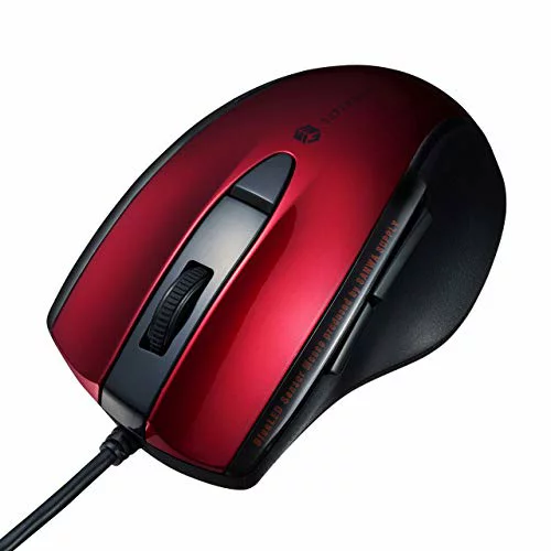 SANWA SUPPLY サンワサプライ(Sanwa Supply) マウス 有線 USB接続 静音 ブルーLED 5ボタン(戻る・進むボタン搭載) 中型 レッド 送料無料