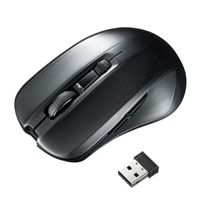 サンワサプライ ワイヤレスブルーLEDマウス MA-KSW5BK ブラック