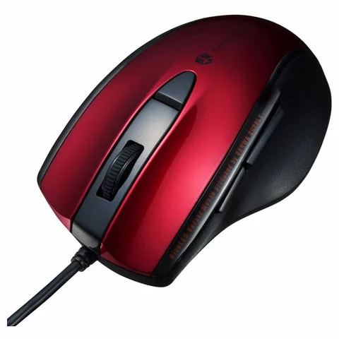 サンワサプライ MA-BL168R 静音有線ブルーLEDマウス（5ボタン・レッド）