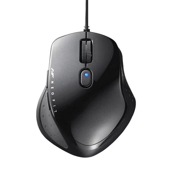 iBUFFALO 【お取り寄せ】バッファロー 有線BlueLED5ボタンNEOFITマウスブラック BSMBU510SBK