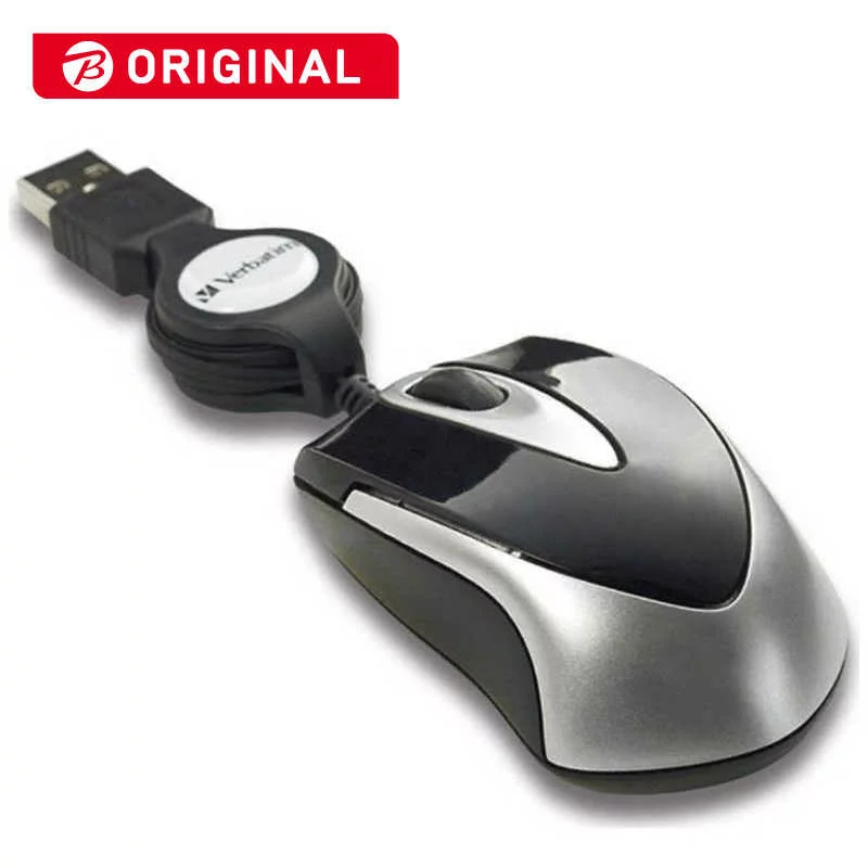 Verbatim JAPAN 有線光学式マウス［USB］巻き取り式（3ボタン・ブラック） MUSTOZV3
