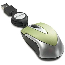 マウス VERBATIMJAPAN 有線光学式マウス ［USB］ （巻き取り式・70cm・3ボタン・グリーン） MUSTOGV3 MUSTOGV3