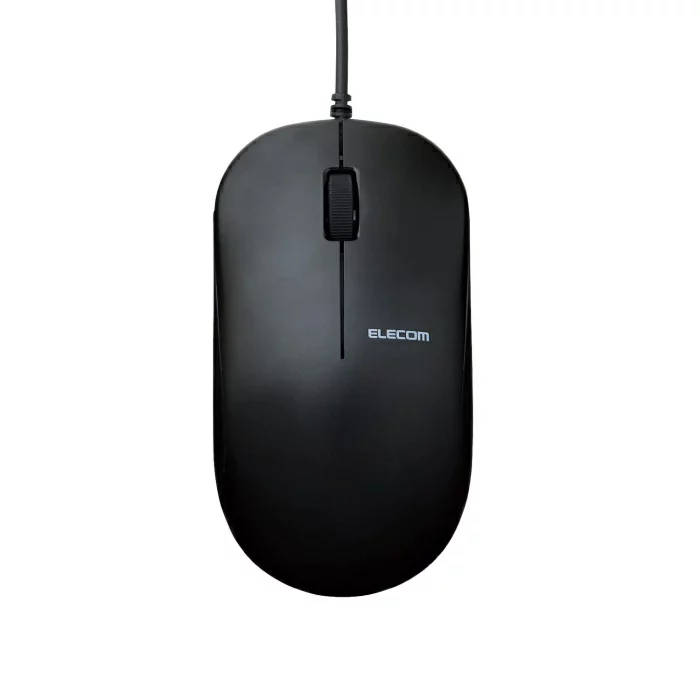 ELECOM 有線3ボタンBlueLEDマウス ブラック M-K7UBBK/RS
