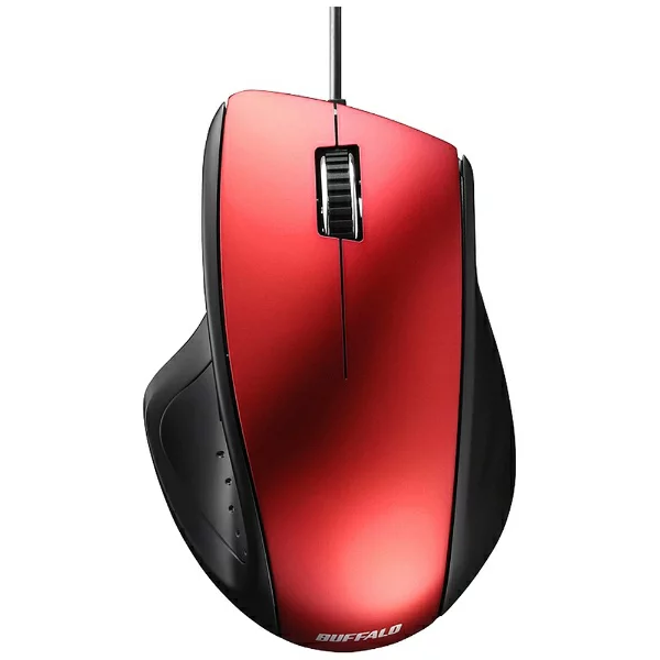 BUFFALO｜バッファロー マウス レッド BSMLU308RD [レーザー /有線 /5ボタン /USB]