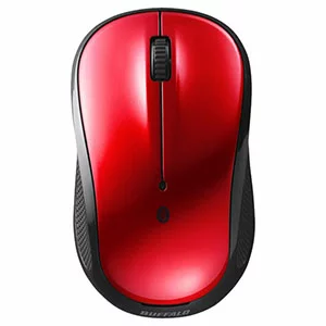 BUFFALO [BSMBB100RD] Bluetooth BlueLED 静音 3ボタンマウス レッド