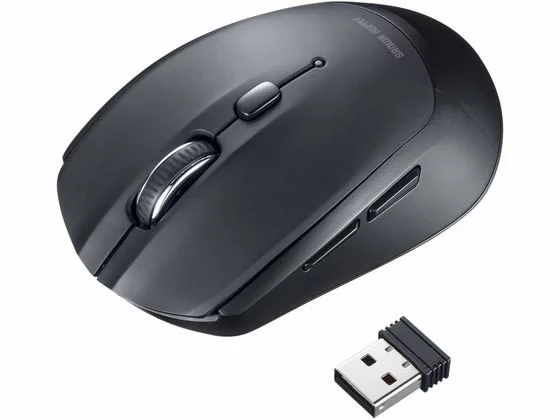 サンワサプライ 【マラソン限定★ポイント2倍＆2,000円クーポン】【お取り寄せ】サンワサプライ ワイヤレスブルーLEDマウス(5ボタン・ブラック) MA-WB509BK マウス キーボード 入力機器 パソコン 家電