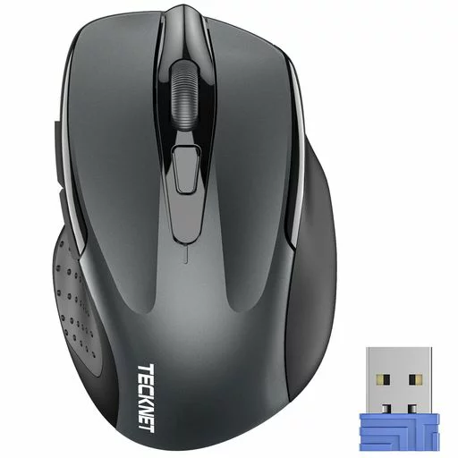 マウス テックネット マウス 無線 ワイヤレス マウス エルゴノミクス 2.4GHz接続 6ボタン 5段階DPI切替 最大2600DPI 24ヶ月電池寿命 USBレシーバー PC/Mac/Windows対応 (レッド)
