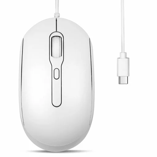 Perixx PERIMICE-222CW タイプC 有線マウスサイレントクリック 1.8mケーブルホワイト