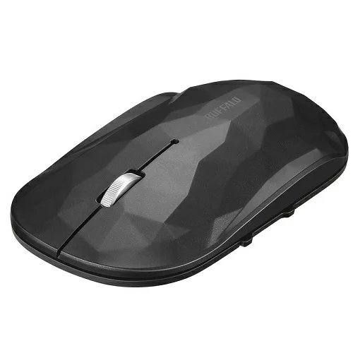 バッファロー BUFFALO 薄型 5ボタン Bluetooth BlueLEDマウス ジオメトリー ブラック BSMBB530GBK