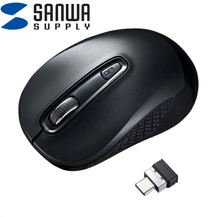 SANWA SUPPLY SANWA ワイヤレスType-CブルーLEDマウス MA-WBLC41BK 1個 ■▼657-1503 ※個人宅様送り不可