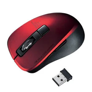 SANWA SUPPLY SANWASUPPLY サンワサプライ サンワサプライ マウス ワイヤレス 無線 ブルーLED 静音 5ボタン レッド MA-WBL153R