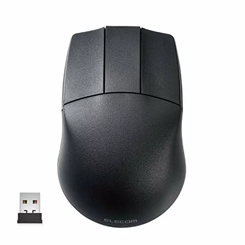 エレコム マウス ワイヤレス (レシーバー付属) Mサイズ CAD向け 3ボタン ホイールレス 左右対称 600/1200カウント2段階 送料無料