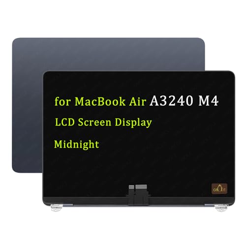 GBOLE A3240 M4 スクリーン 交換用 MacBook Air Retina A3240 M4 2025 フルLED LCDスクリーンディスプレイアセンブリ ミッドナイト用