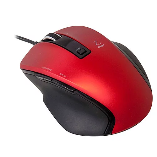 マウス Digio デジオ 小型有線5ボタンBlueLEDマウス レッド ASNMUS-UKF120R|パソコン パソコン周辺機器 マウス