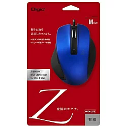 ナカバヤシ BlueLEDマウス 5ボタン 有線マウス ブルー MUS-UKF130BL 【送料無料】