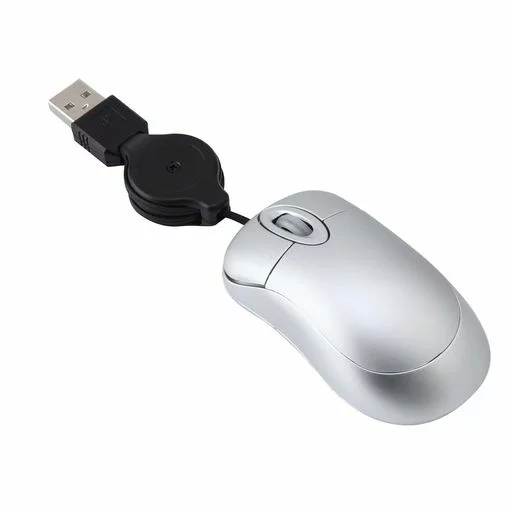 マウス usb 有線 超小型 格納式 超軽量37グラム1000DPI 伸縮マウス ミニ 薄型 小手 耐久性 ノートパソコン/PC/WINDOWS/VISTA対応 (シルバー)