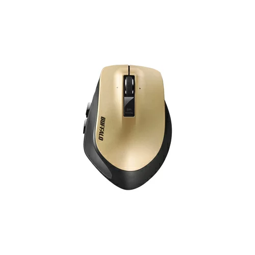 BUFFALO バッファロー 無線 レーザー プレミアムフィットマウス Mサイズ ゴールド(BSMLW500MGD)