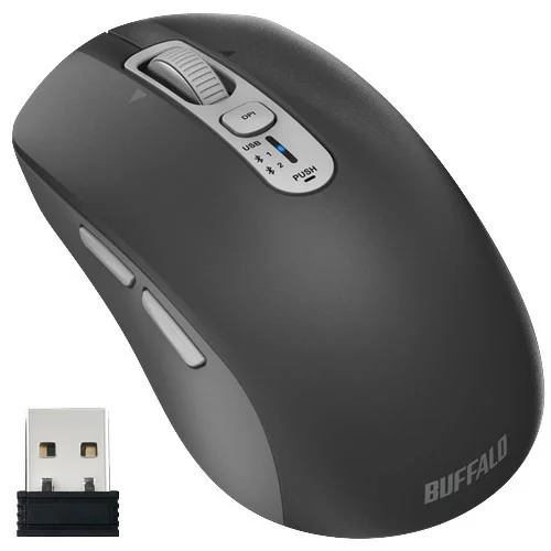 バッファロー BUFFALO BSMBB700BK 5ボタンワイヤレスマウス 高速スクロールホイール搭載 ブラック