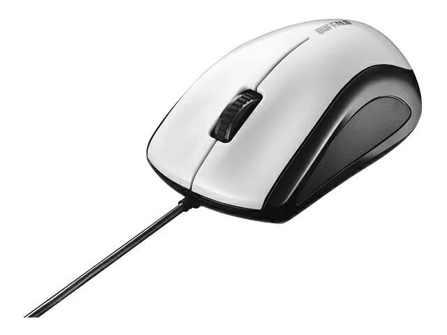 バッファロー 【お取り寄せ】バッファロー 有線レーザー式マウス 静音 3ボタン ホワイト BSMLU100WH