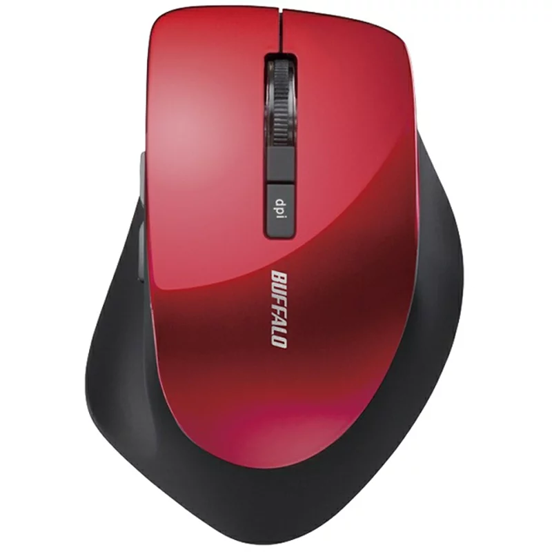 バッファロー BUFFALO 無線BlueLEDマウス 静音/5ボタン/DPI切り替えタイプ レッド BSMBW320RD [BSMBW320RD]