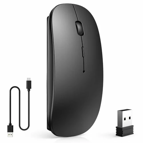 マウス Bluetooth Type-C充電式 ワイヤレスマウス 2.4GHz光学式 3dpi切替 静音 薄型 小型 無線マウス 高精度 左右対