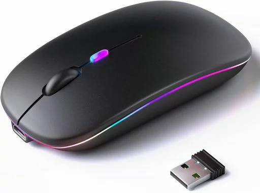 マウス 無線 ワイヤレスマウス 静音 瞬時接続 高感度 ワイヤレスマウス Bluetooth5.2 静音 3DPIモード ブルートゥース 7色ライト付き 小型 光学式 高精度 左右対称 高耐久性 充電式 軽量 握りや…