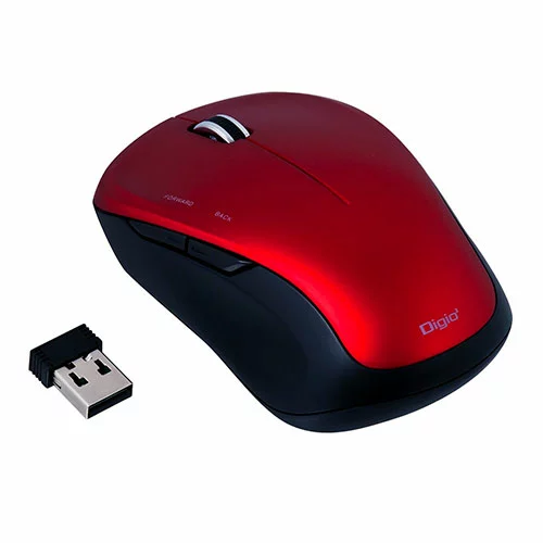 マウス Digio デジオ 無線5ボタンBlueLEDマウス レッド ASNMUS-RKF118R|パソコン パソコン周辺機器 マウス