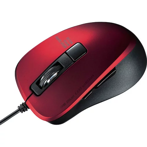 SANWA SUPPLY 【アウトレット】静音有線マウス ケーブル接続 ブルーLED 5ボタン DPI切替 小型 ボタン割付対応 ブラック MA-BL156R サンワサプライ