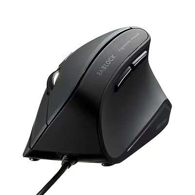 マウス 抗菌静音有線エルゴノミクスマウス MA-ERGK9