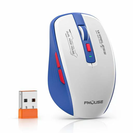 FMOUSE bluetooth マウス 電池式 【技適認証取得】マウス ワイヤレス 静音 無線 6ボタン レシーバー付属 2400DPI 静音 光学式 省電力 Mサイズ 人間工学 かっこいい