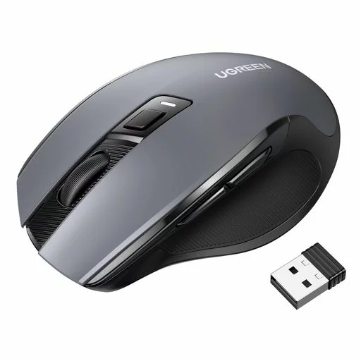 UGREEN 人間工学 ワイヤレスマウス 6ボタン コスパ最高マウス 無線2.4GHz 静音マウス5段階DPI切替 4000DPI ノートPC MacBook Chromebook パソコンなど対応 Mac/Windows/PC/Laptop/Macbook多機種対応 ピンク ブラック 出張 無線マウス