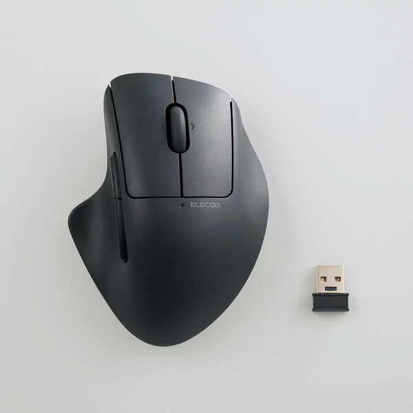 エレコム 【即納】エレコム 無線 2.4GHz マウス 静音 ワイヤレス 7ボタン チルトホイール付 エルゴノミクス 【 Windows 11 Mac Chrome 対応 】 抗菌 Mサイズ SHELLPHA ブラック