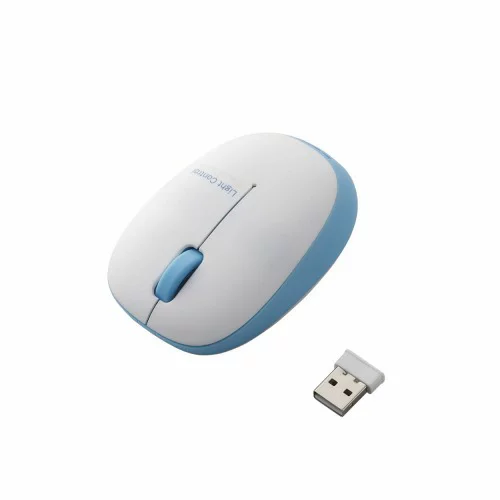 マウス ふわっと軽く、疲れにくい 小型軽量設計で、軽い力で操作できるワイヤレスタイプのBlueLEDマウス わずか50gの小型軽量設計なので軽い力で操作することができ、長時間の使用でも疲れにくい、手にやさしいマウスです…