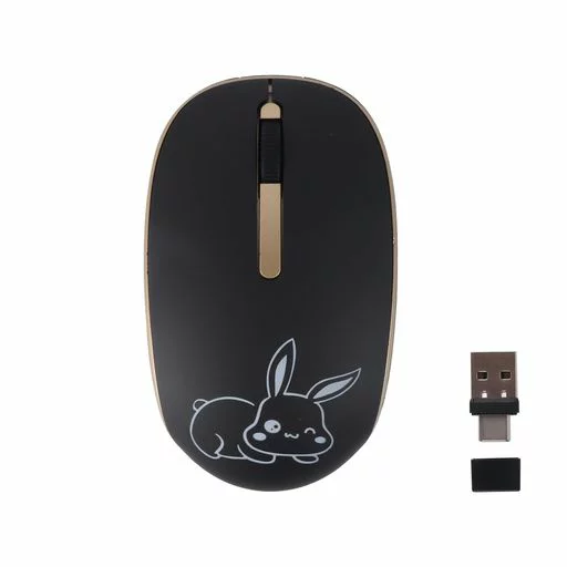 マウス ワイヤレスマウス 2.4GHz USB-C&USB-A対応 静音 光学式 小型 軽量 携帯用 1200DPI 電池式 かわいい 子供用 PC/ノートパソコン/コンピューター/スマホ/タブレット/Macbookに対応 ブラック