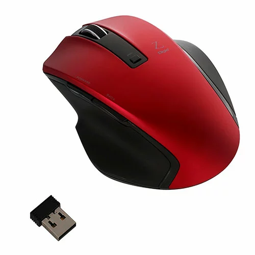 ナカバヤシ MUS-RKF129R BlueLED 無線マウス Z 5ボタン Mサイズ 2.4GHz レッド(MUS-RKF129)