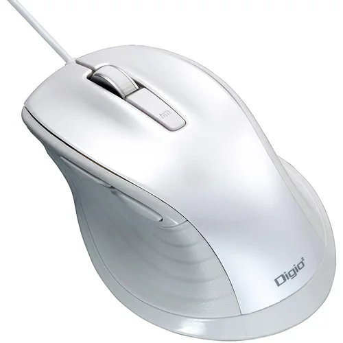 ナカバヤシ 大型有線静音5ボタンBlueLEDマウス/ホワイト MUS-UKF148W 1個 ■▼510-6439 【送料都度見積】