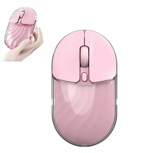マウス ワイヤレスマウス Bluetooth & 2.4G デュアル接続 軽量70g 静音 水しぶき波紋 中小手女性向け TYPE-C充電式 透明デザイン 持ち運び便利 3段階DPI調整