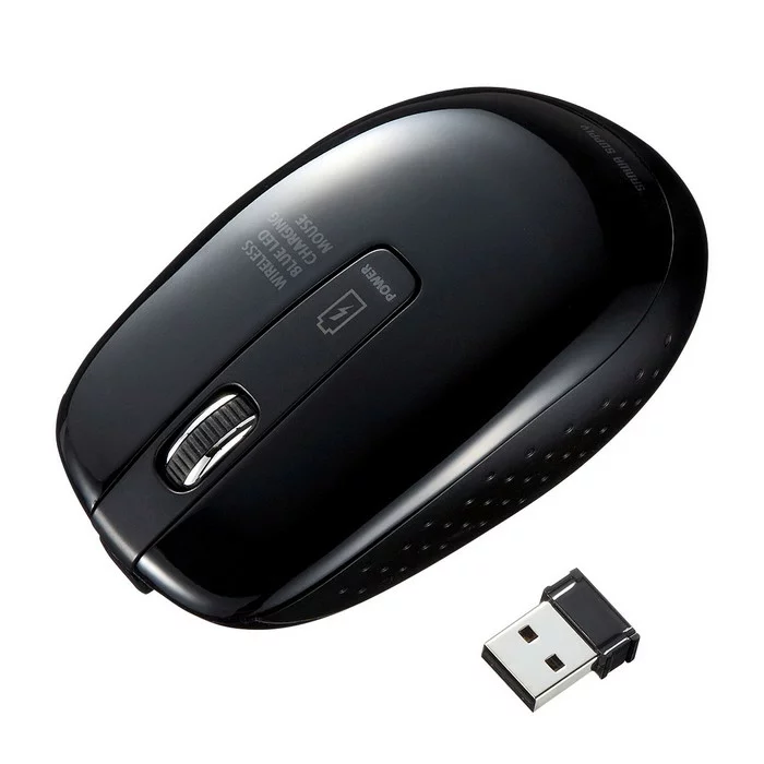 サンワサプライ [MA-WBL118BK] 充電式ワイヤレスブルーLEDマウス ブラック