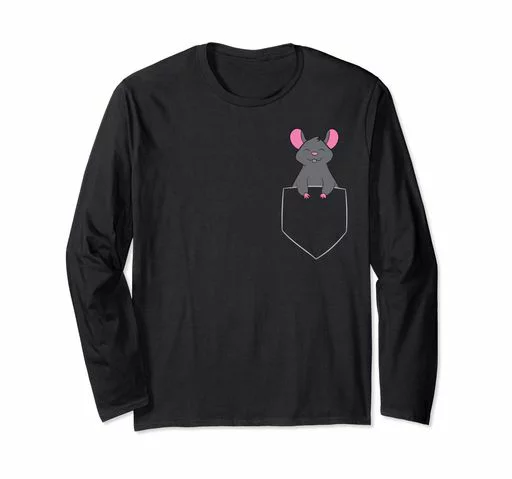 マウス ペットおかしいマウスバッグの中のネズミポケットの中で長袖Tシャツ