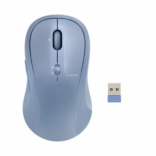 エレコム ワイヤレスマウス 静音 OSMOD Seven 7 Bluetooth 無線2.4GHz マルチペアリング2台まで 7ボタン チルトホイール Lサイズ ブルー M-MY40MBSBU-G