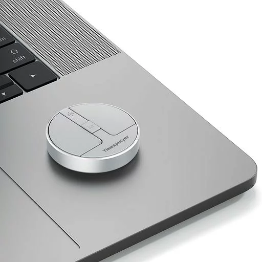 SIGNORMOTO 圧力感知スクロール付きミニラウンドキャパシターマウス、超携帯型ワイヤレスマウス、接続方法:有線、2.4G、デュアルBluetooth、ラバーシsleeve付き、ビジネスプロフェッショナル向け、銀