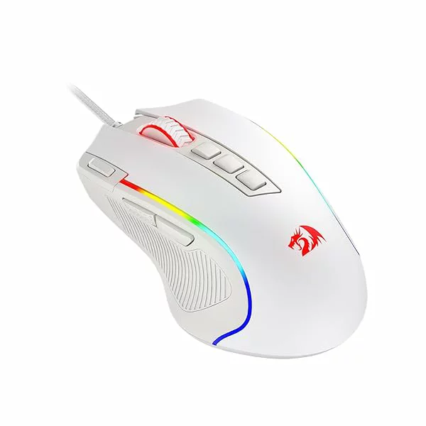 マウス 【送料無料】(レッドラゴン) M612 Predator RGB ゲーミングマウス 8000 DPI 有線光学式マウス 11個のプログラム可能なボタンと5つのバックライトモード付き ソフトウェア DIYキーバインド ラピッドファイアボタン対応 ホワイ