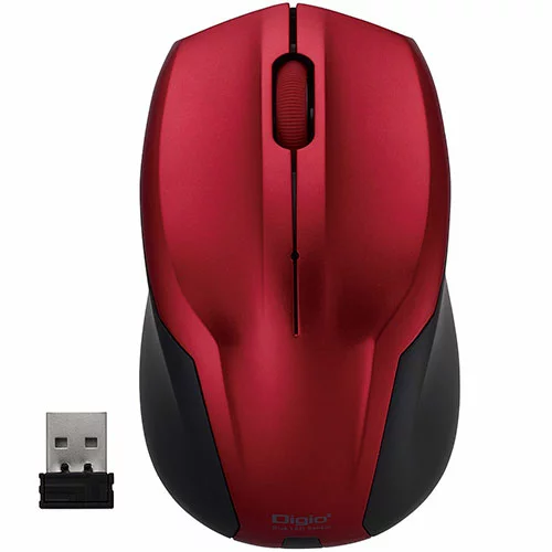 マウス 2025年 12月 クリスマス スマホ pc パソコン スマホ OA機器 デジタル 情報 周辺 機器 パーツ ケース スタンド アクセサリー デジタル関連 | Digio デジオ 無線 静音 3ボタンBlueLEDマウス レッド MUS-RKT125GR