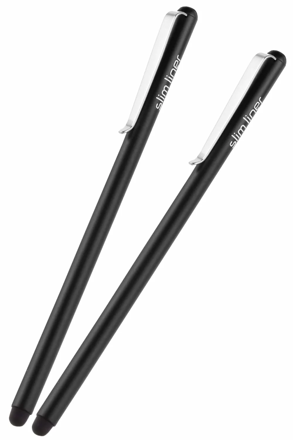 iPad 【送料無料】エレコム タッチペン スタイラスペン 2本入り 【iPad/iPhone/Android スマホ・タブレット各種対応】 スリム 細い シリコン クリップ付 ブラック PWTPSLIMBK/2