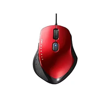 BUFFALO(バッファロー） BSMBU518MRD 有線BlueLEDネオフィットマウス Mサイズ[USB・5ボタン・レッド] BSMBU518MRD