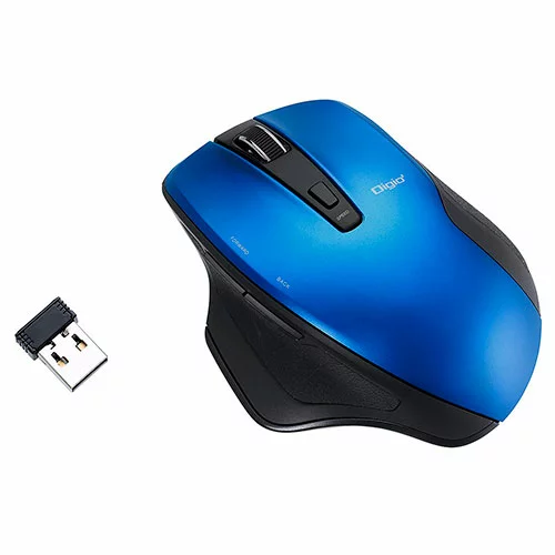 マウス クリスマス スマホ pc パソコン パーツ 部品 LAN スタンド 情報 マウス スマートフォン OA機器 周辺 スマホ デジタル関連 | Digio デジオ 手にフィットするカーブボディ 無線静音5ボタンBlueLEDマウス ブルー MUS-RKF155BL
